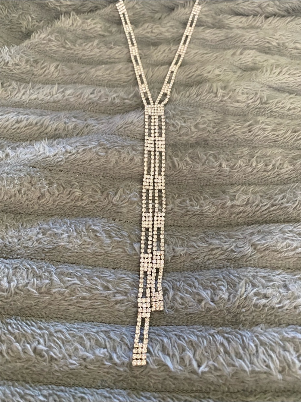 1-Crystal Fringe Y-Necklace